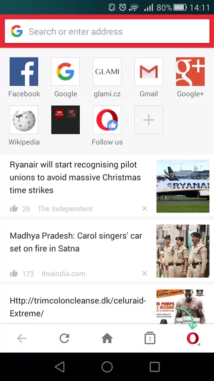 Browser Opera Android